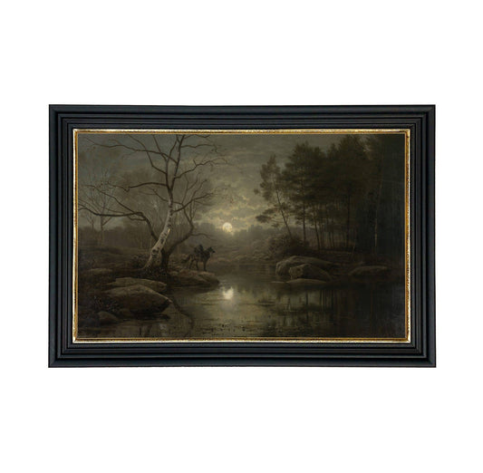 Headless Horseman Forest Scene Framed Print: 10" x 16"