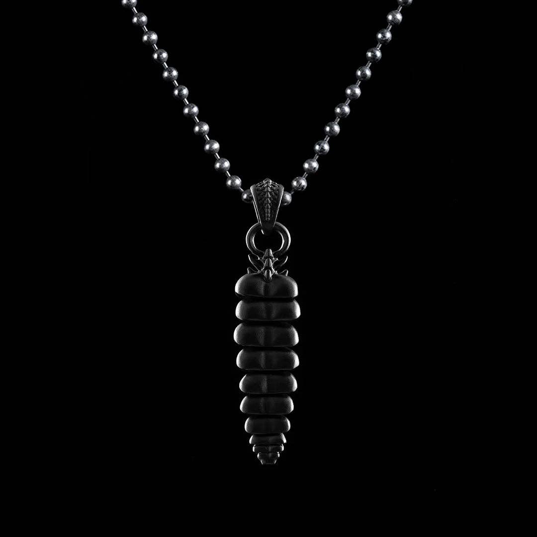 Rattlesnake Tail Pendant Black Chain