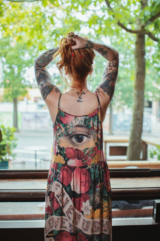 Market of Stars - Friendship Love & Truth Bohéme Bamboo Slip Dress: L/XL (fits approx. size 12-16)