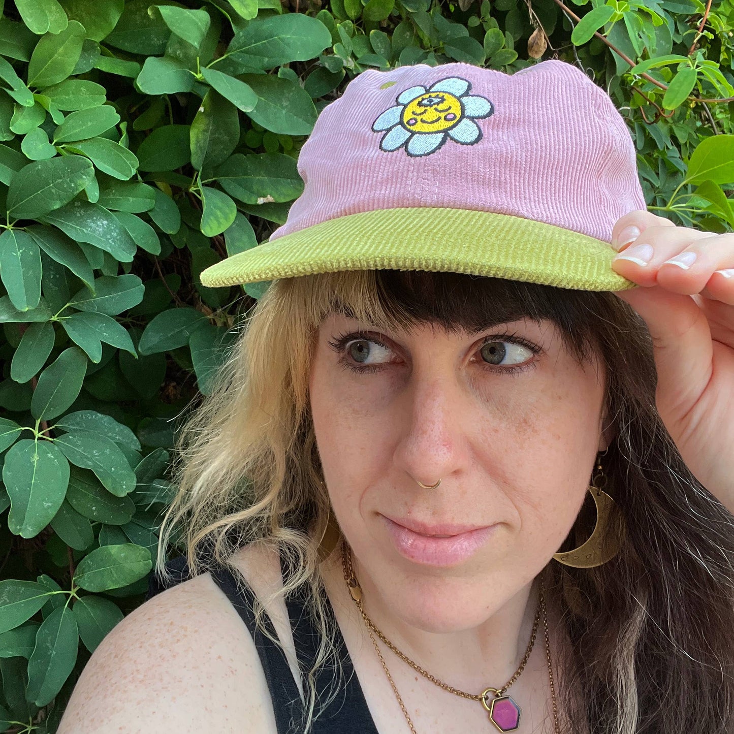 Daisy Face Corduroy Hat