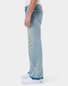 KNEE DESTROYED RELAXED FLARE DENIM