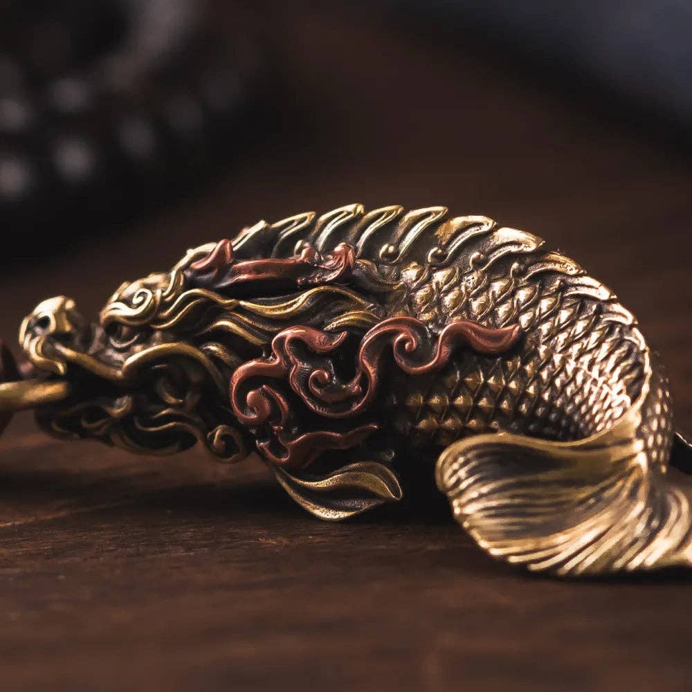 Dragon Fish Pendant: Brass