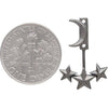 Sterling Silver Moon and Star Ear Jackets 17x13mm