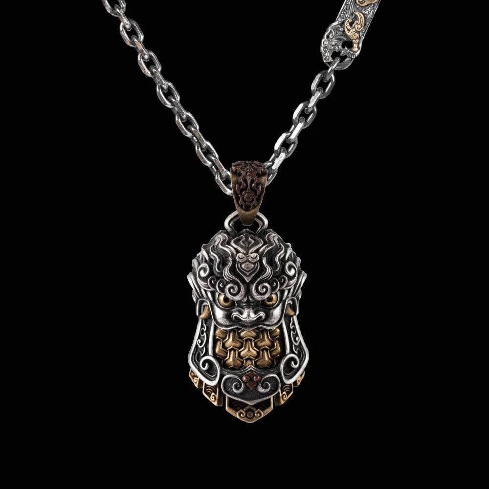 Tang Armor Pendant: No Chain / Oxidized Silver