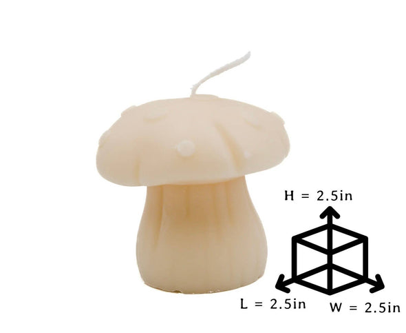 MUSHROOM CANDLE | PILLAR: White with gold spots / Regular