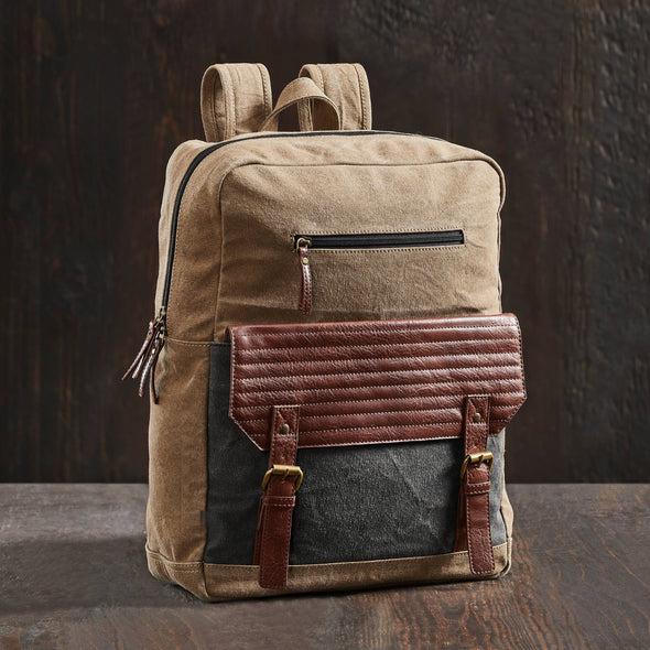 Atherol Up-Cycled Canvas and Genuine Leather Backpack