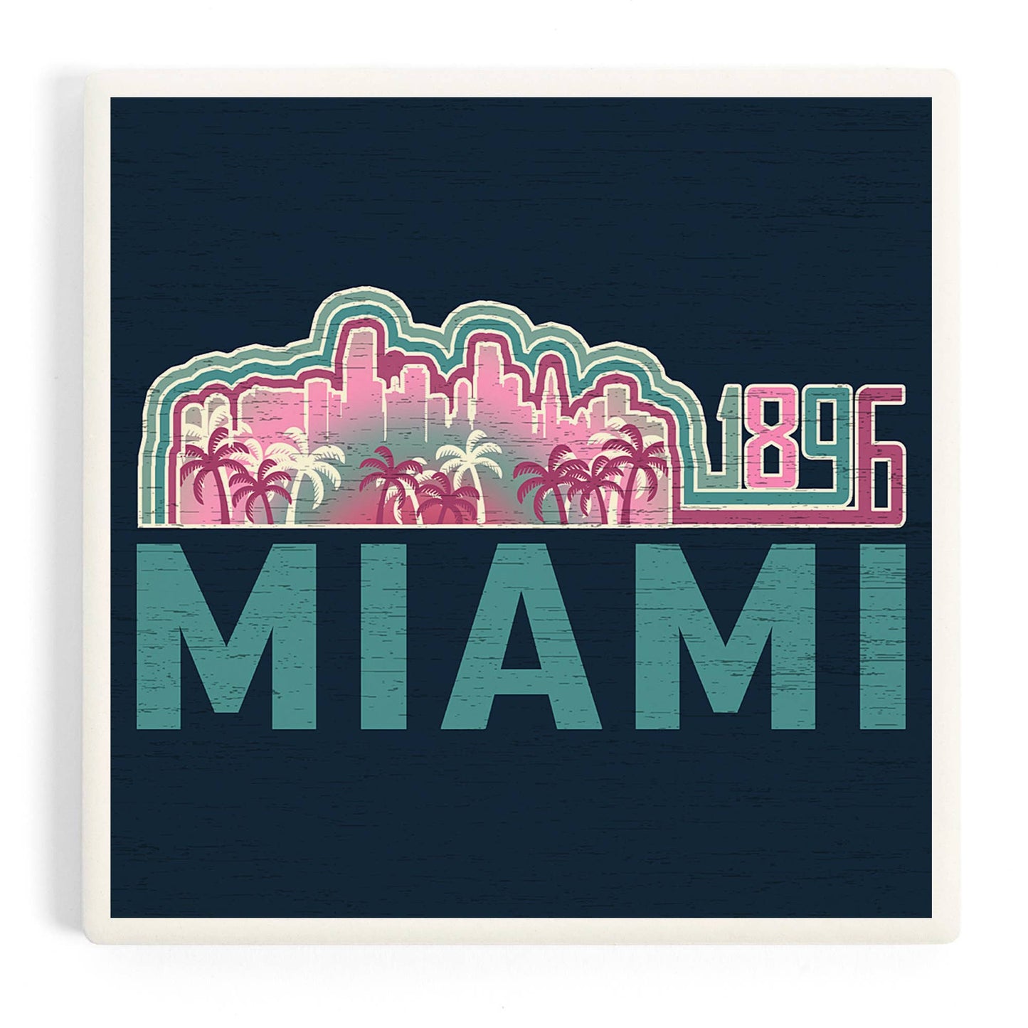 Ceramic Coaster Miami, Florida, 1896 Set 4