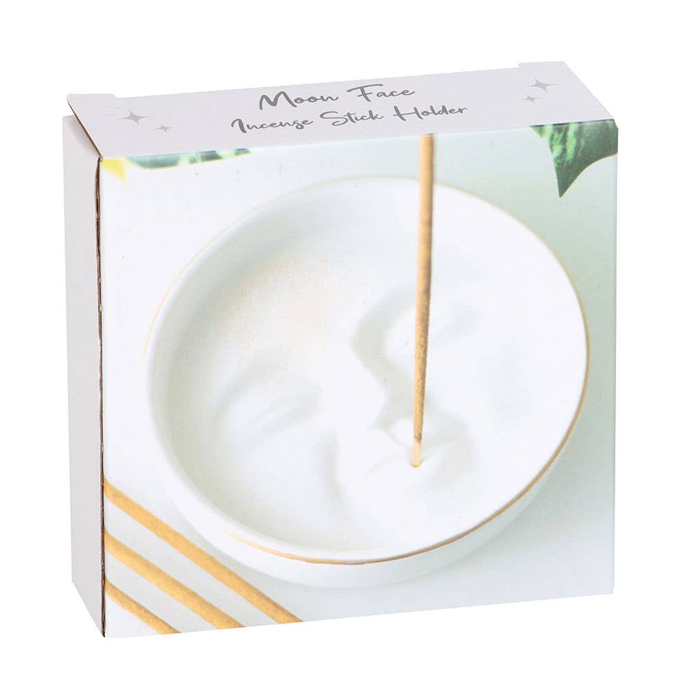 Something Different Wholesale - White Moon Face Incense Stick Holder