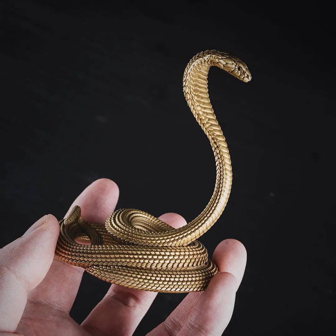 Cobra Phone Stand: Brass