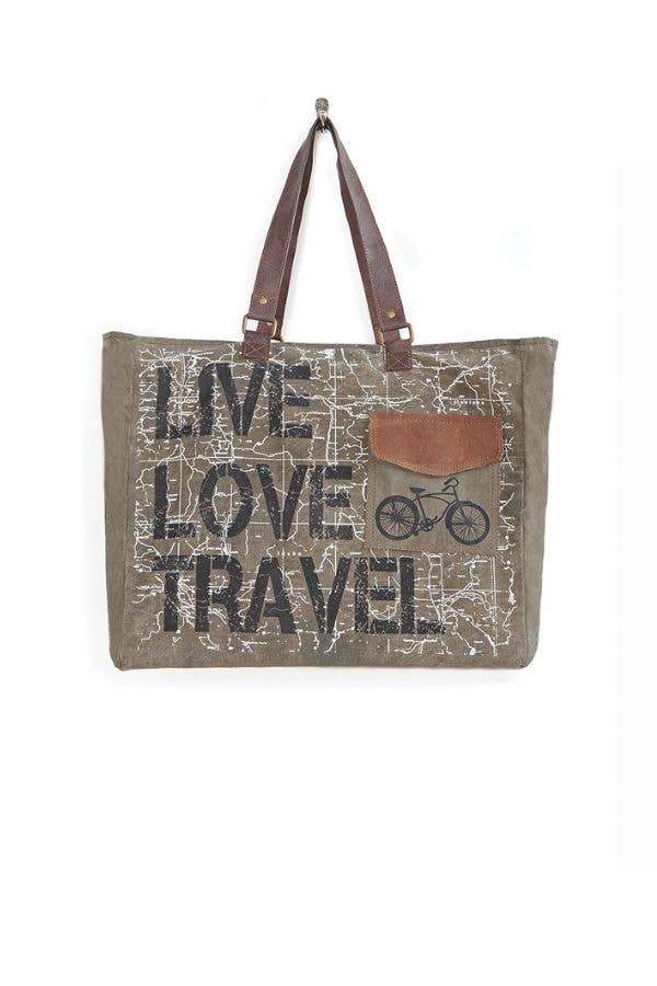 Live Love Travel Up-Cycled Travel Weekender M-3725