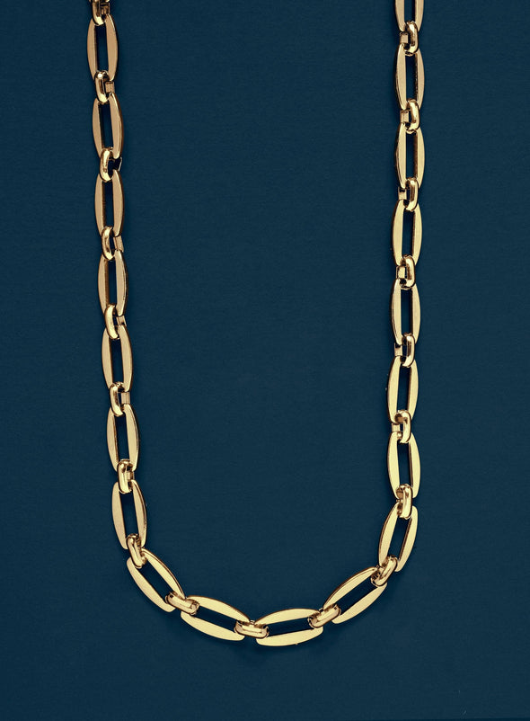 Men's Gold Necklace 7mm Thick Cable Chain: 20