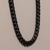 9mm Black Miami Cuban chain in black 316L Stainless Steel: 20"