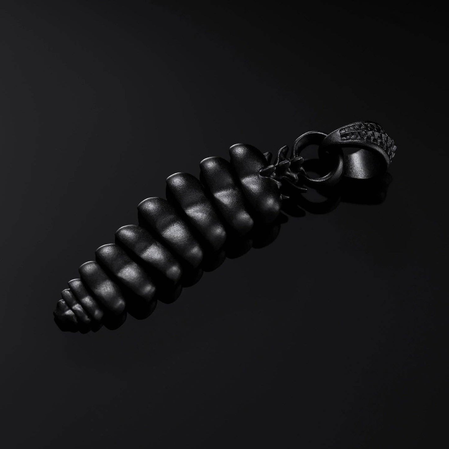 Rattlesnake Tail Pendant Black Chain