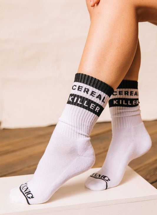 Cereal Killer Vintage Comfy Crew Socks, Christmas Gifts