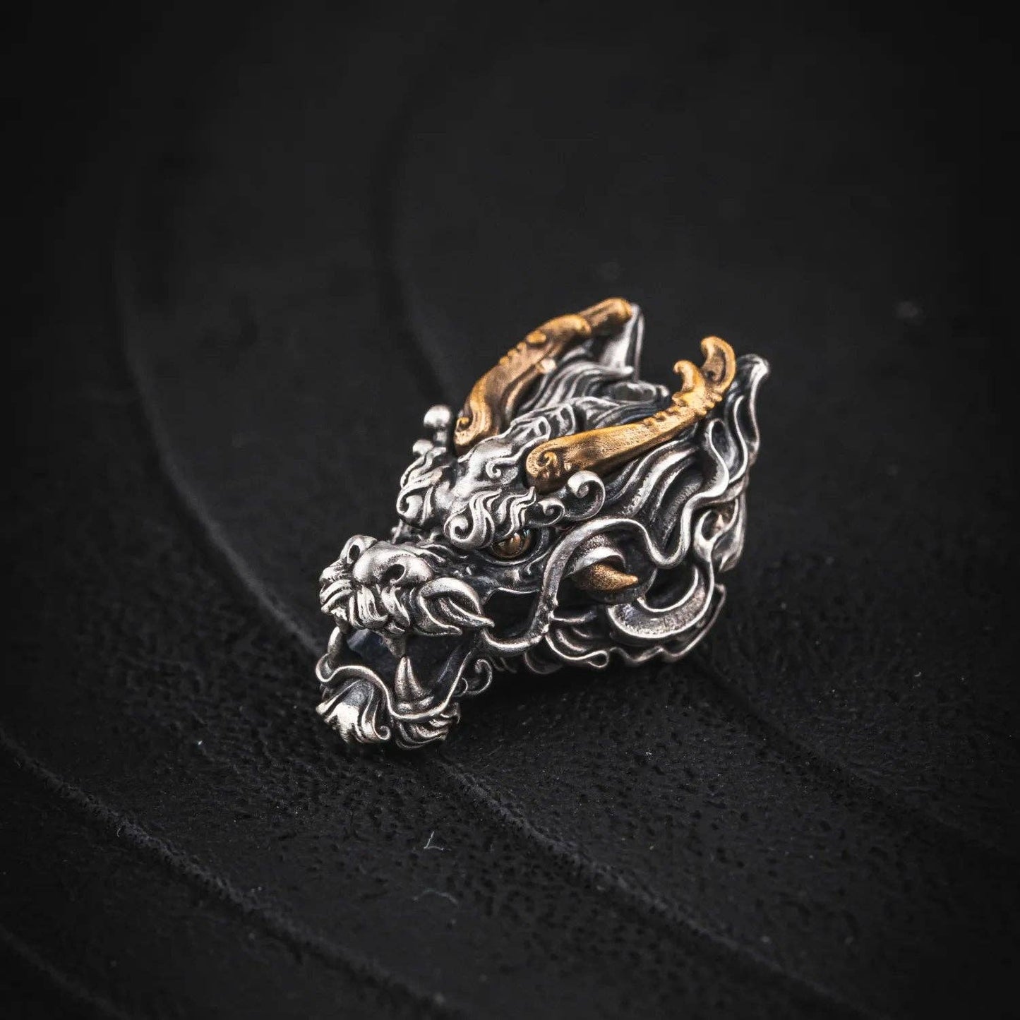 Dragon Three-way Bead: Oxidized Silver / 24.5*14.2*11.8mm / Bead Only