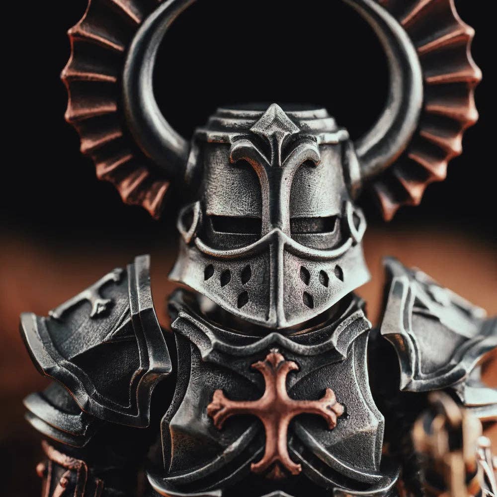 Crusader Figurine: White Bronze & Copper & Brass / With Default Weapon