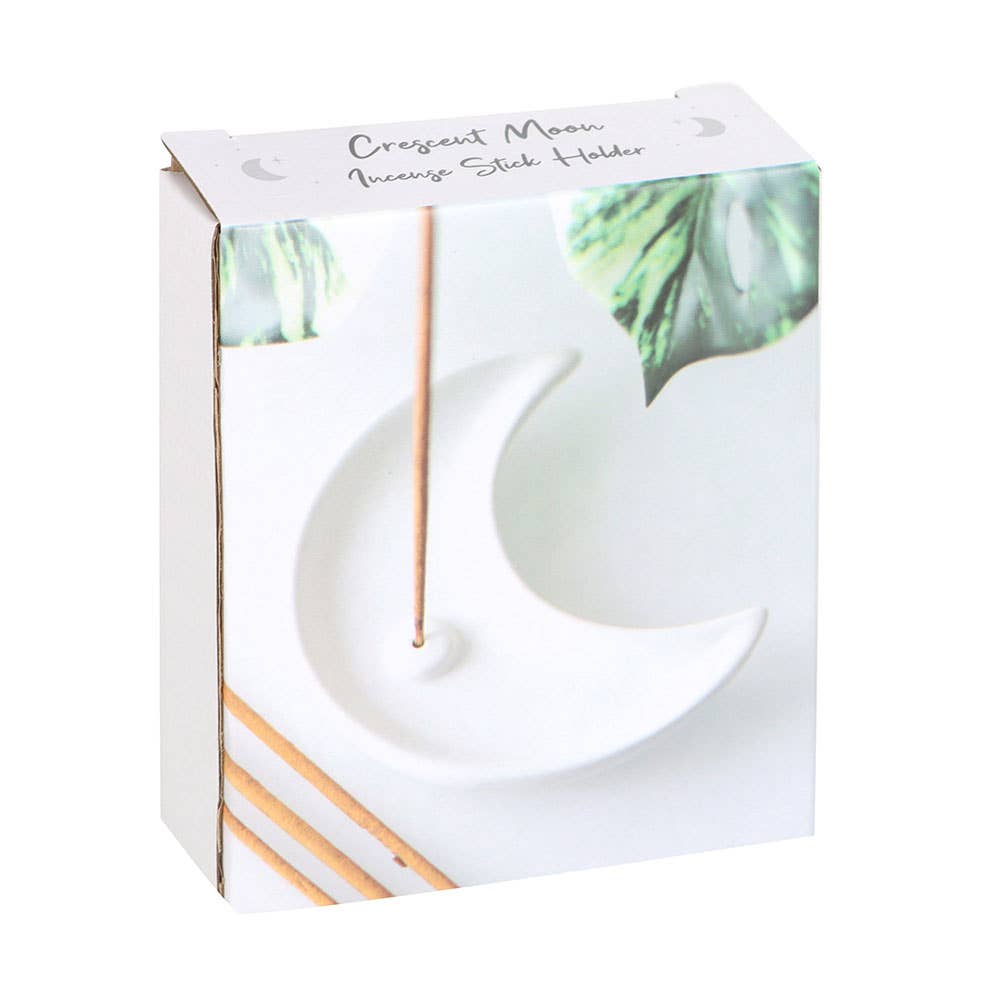 Something Different Wholesale - White Crescent Moon Incense Stick Holder