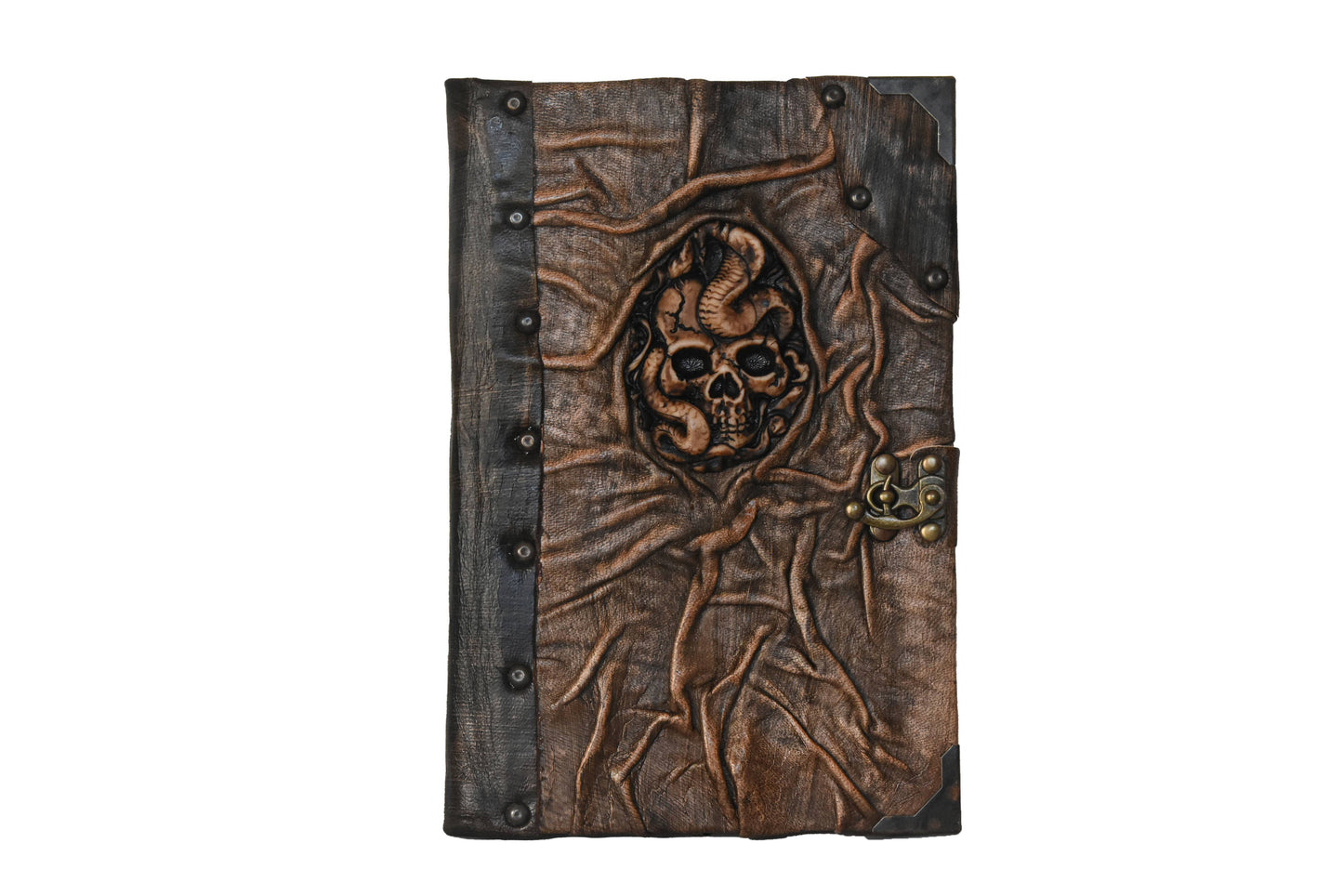 Pirate Skull Leather Notebook Brown Traveler Diary - Notepad