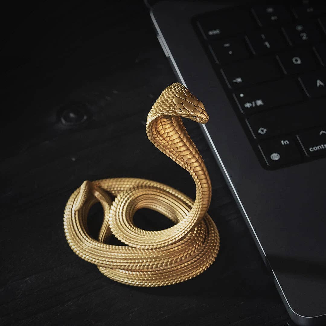 Cobra Phone Stand: Brass