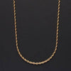 Gold Rope Chain Necklace for Men: 22"