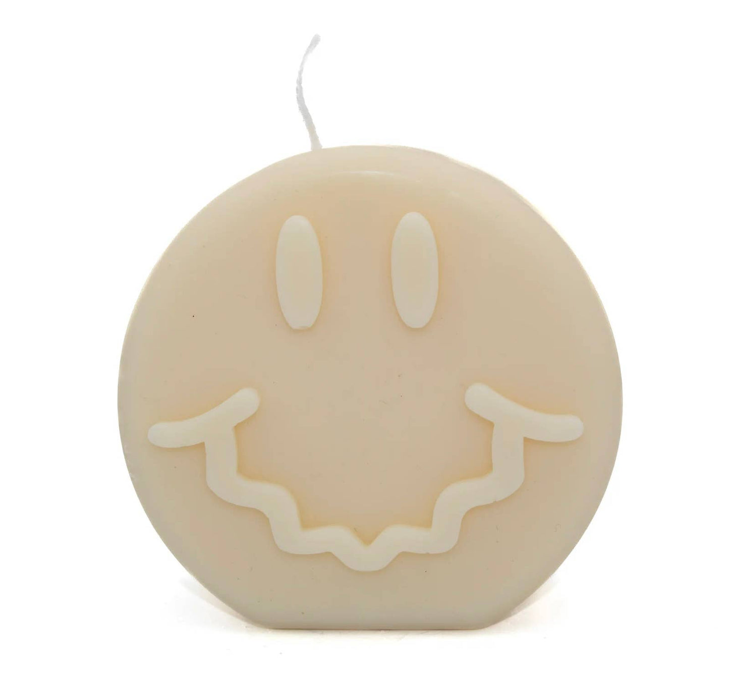 SMILEY FACE CANDLE | PILLAR: Blue and pink