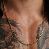 5mm Gold Figaro Chain Necklace for Men: 22"