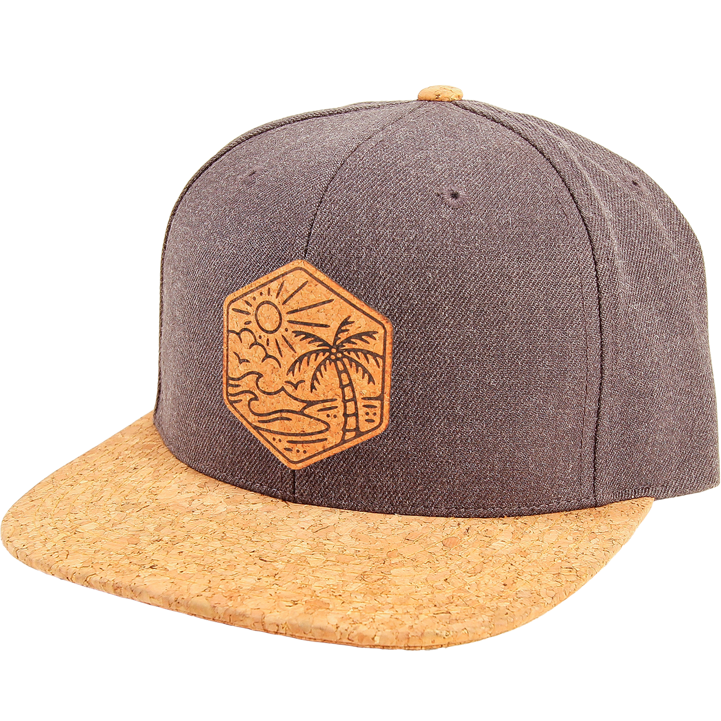 Palm Island Cork Brim Snapback: Charcoal