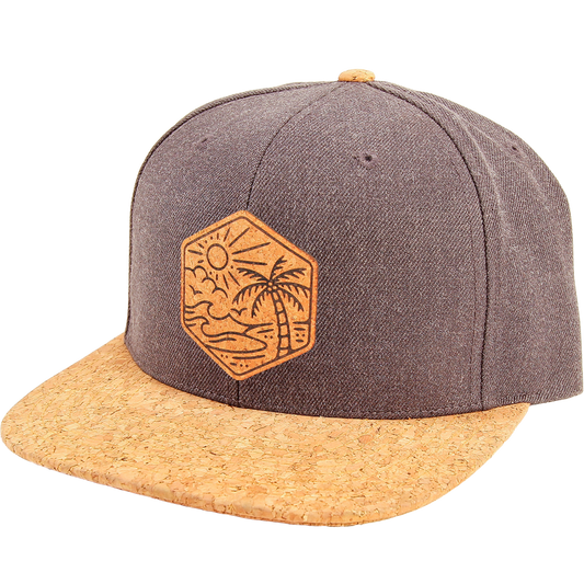 Palm Island Cork Brim Snapback: Charcoal