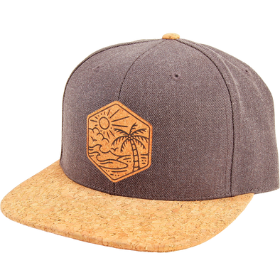 Palm Island Cork Brim Snapback: Charcoal