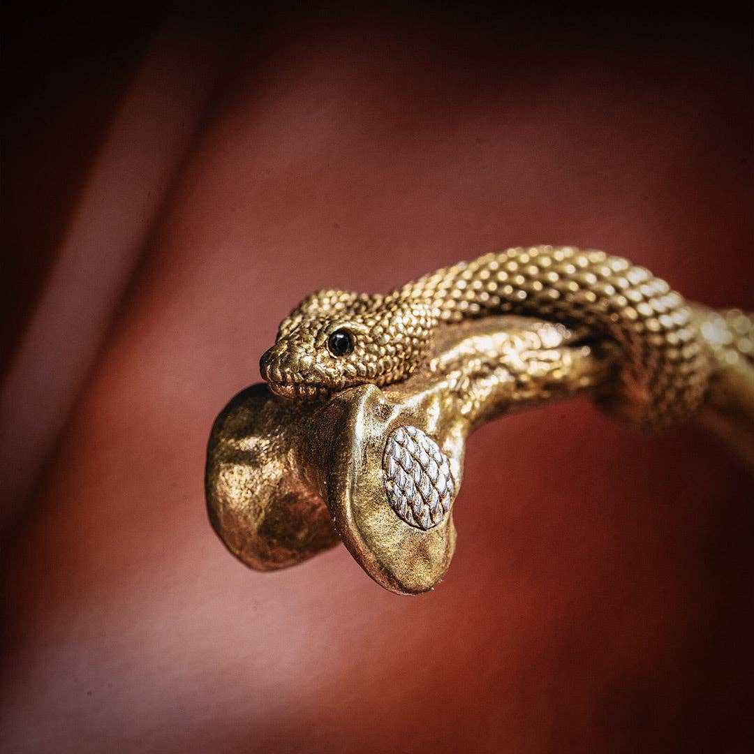 Snake Cuff Bracelet: Brass &  Silver / 7"