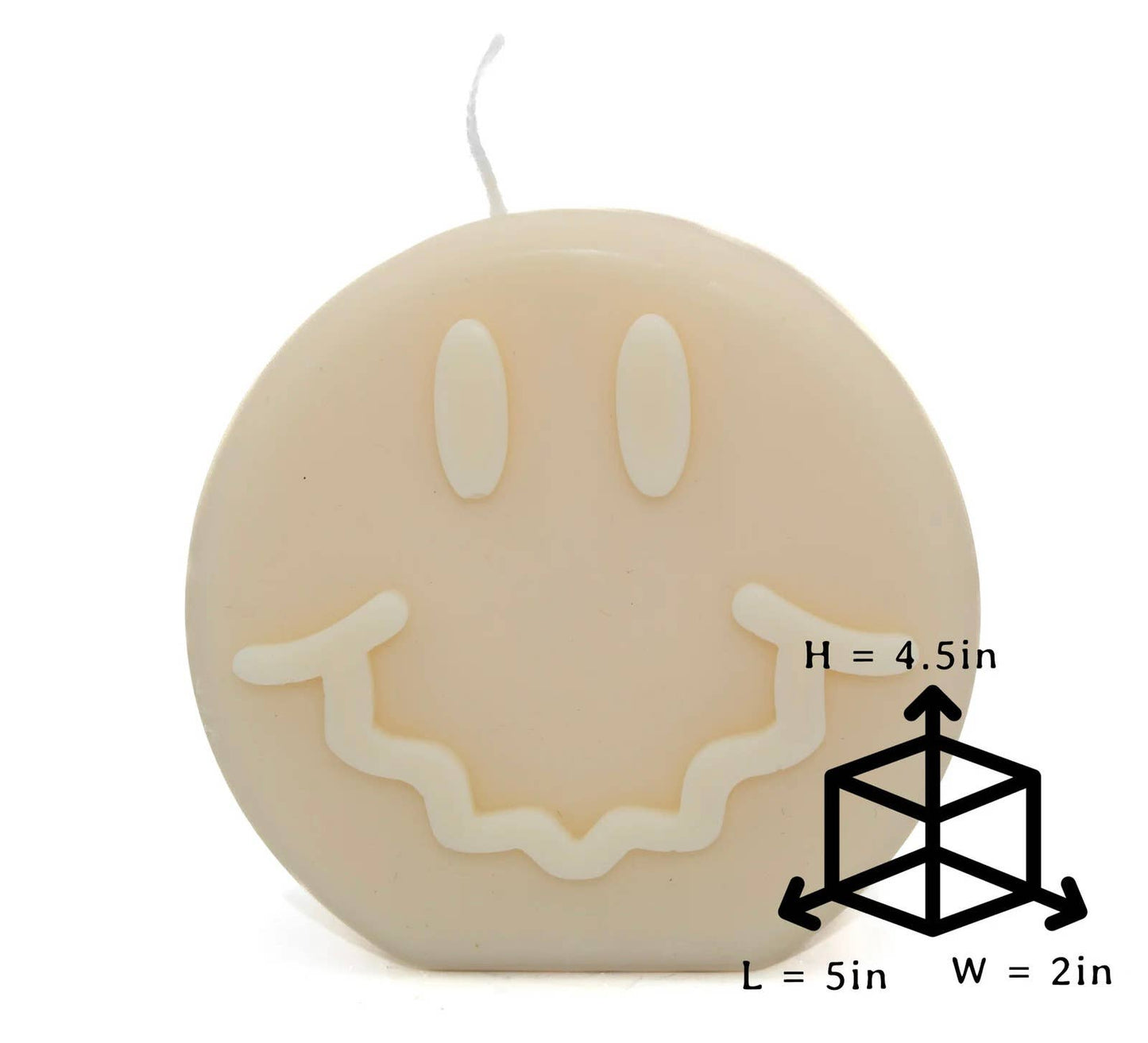 SMILEY FACE CANDLE | PILLAR: Blue and pink