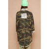 Oversized camo print crochet detail jacket: CAMO