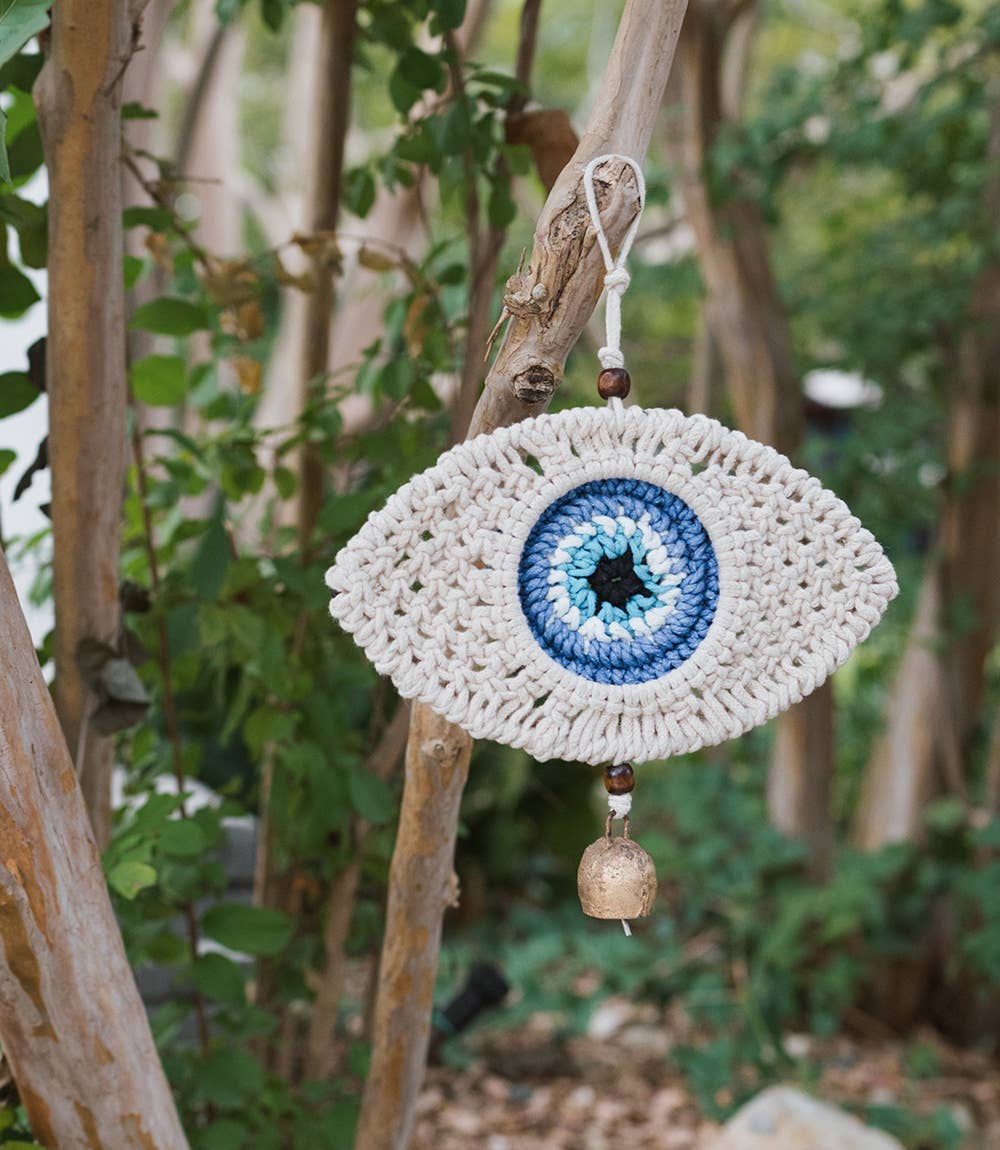 Buna Evil Eye Macrame Wall Hanging - Handmade, Fair Trade