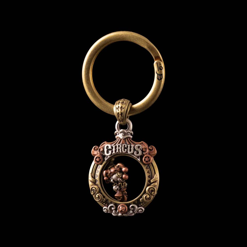 Circus Pendant: 21" / Brass / 4mm Black Ball Chain