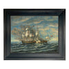 USS Constitution and HMS Guerriere Framed Oil Painting Print: 8" x 10"