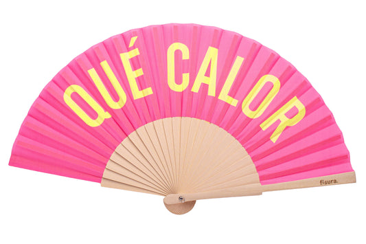 “How hot” pink and yellow fan