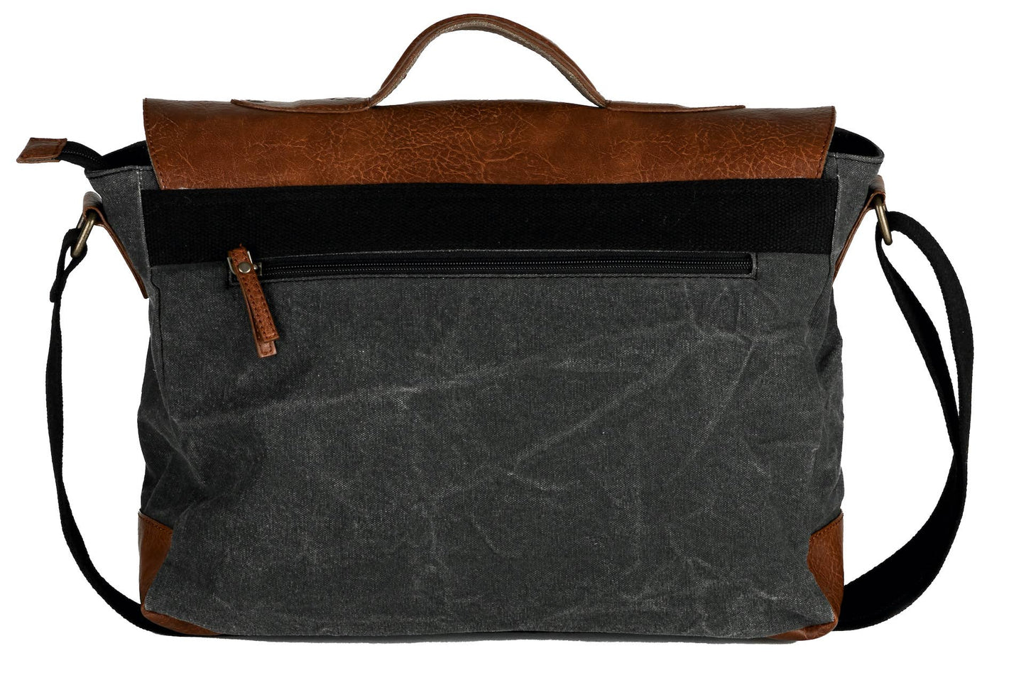 Aldrich Unisex Messenger Bag with Up-Cycled Canvas