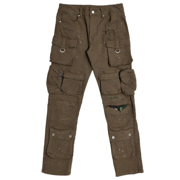 UTILITY CARGO MULTI TWILL PANTS OLIVE