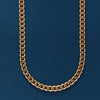 5mm 14K Gold plated Stainless Steel Bevel Cuban Chain: 20"