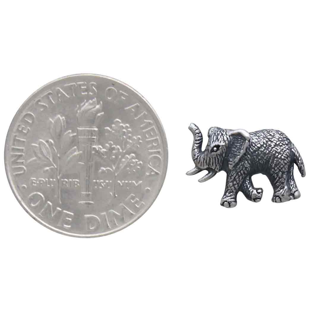 Nina Designs - Sterling Silver Elephant Post Earrings 9x12mm