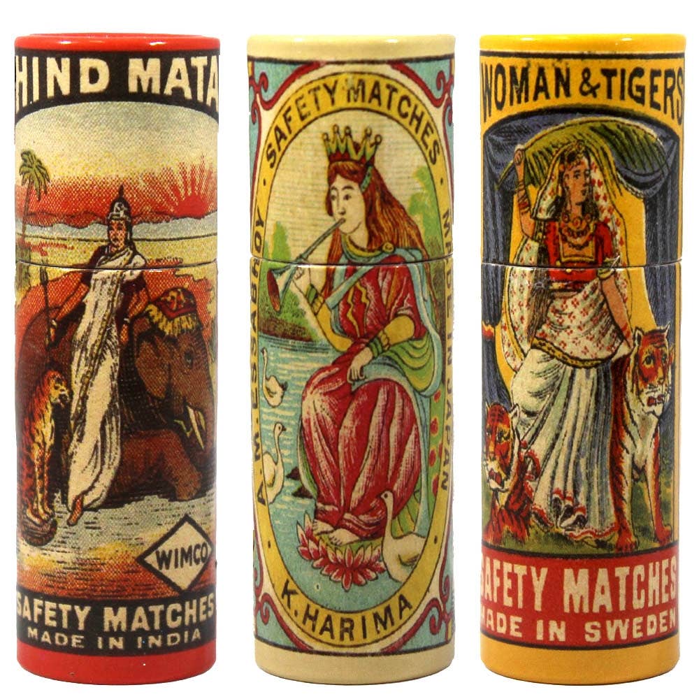 Vintage Women Match Ad Tube Matchboxes 48Pack - ANN459