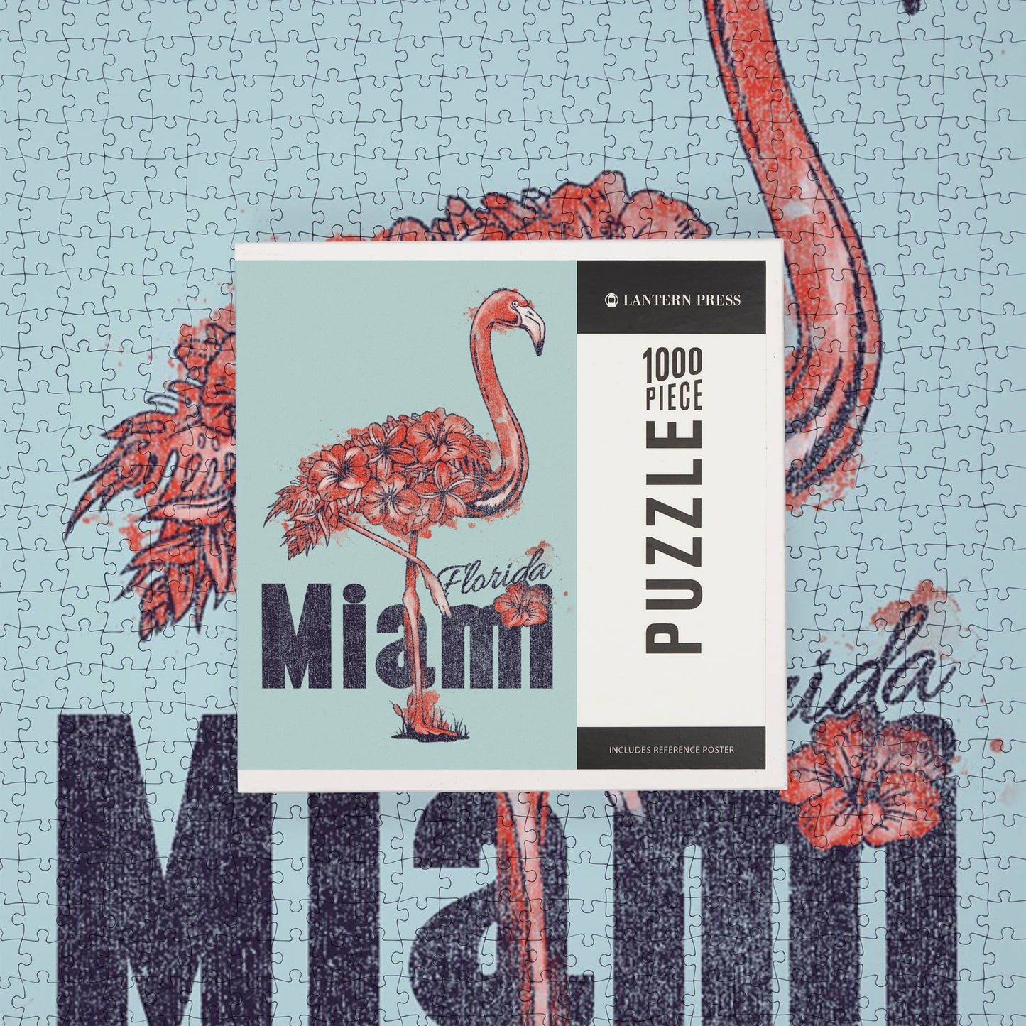 1000 PIECE PUZZLE Miami, Florida, Flamingo, Flowers