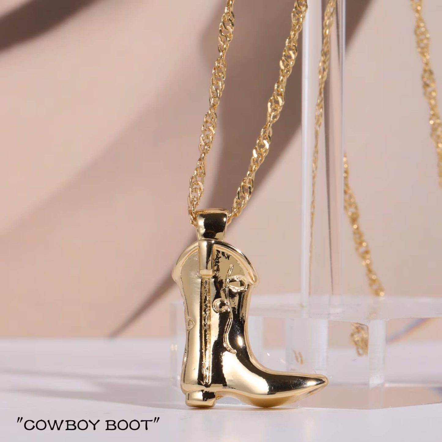 HoopLa Style - Boot Necklace 14K Stainless Steel 