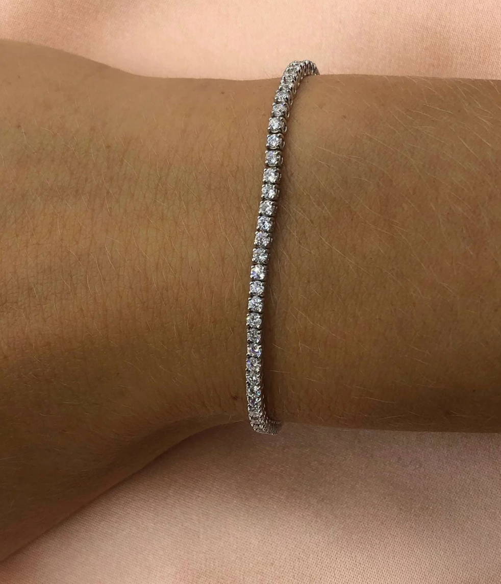 HoopLa Style - Tennis Bracelet  Stainless Steel Zircon: Silver / 4mm