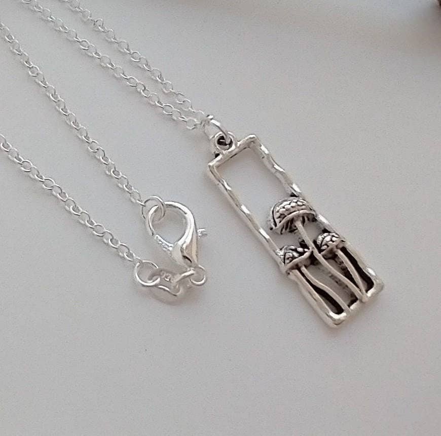 Piccadilly Pendants - Silver Mushroom Necklace, Nature Necklace, Mystical Jewelry