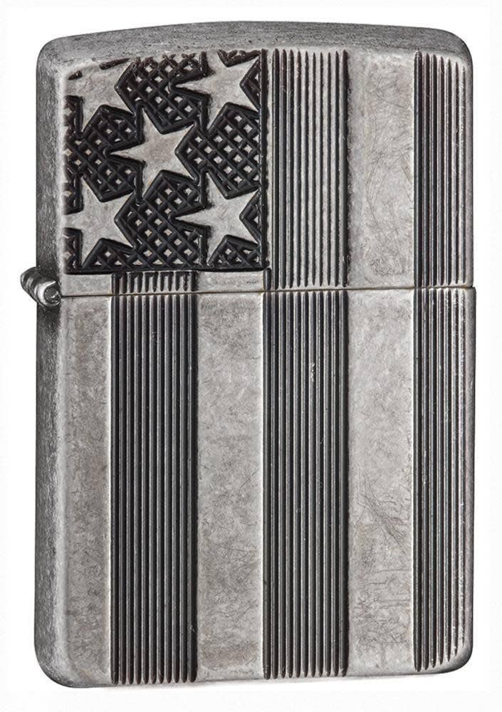 28974 U.S. Flag Armor Antq Slvr Plate