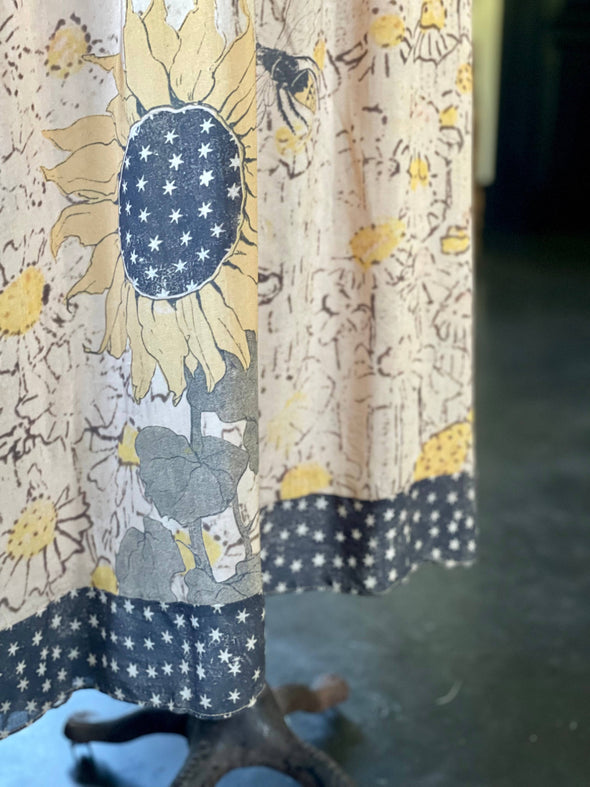 Milk & Honey Bohéme Slip Dress with Bees and Sunflowers