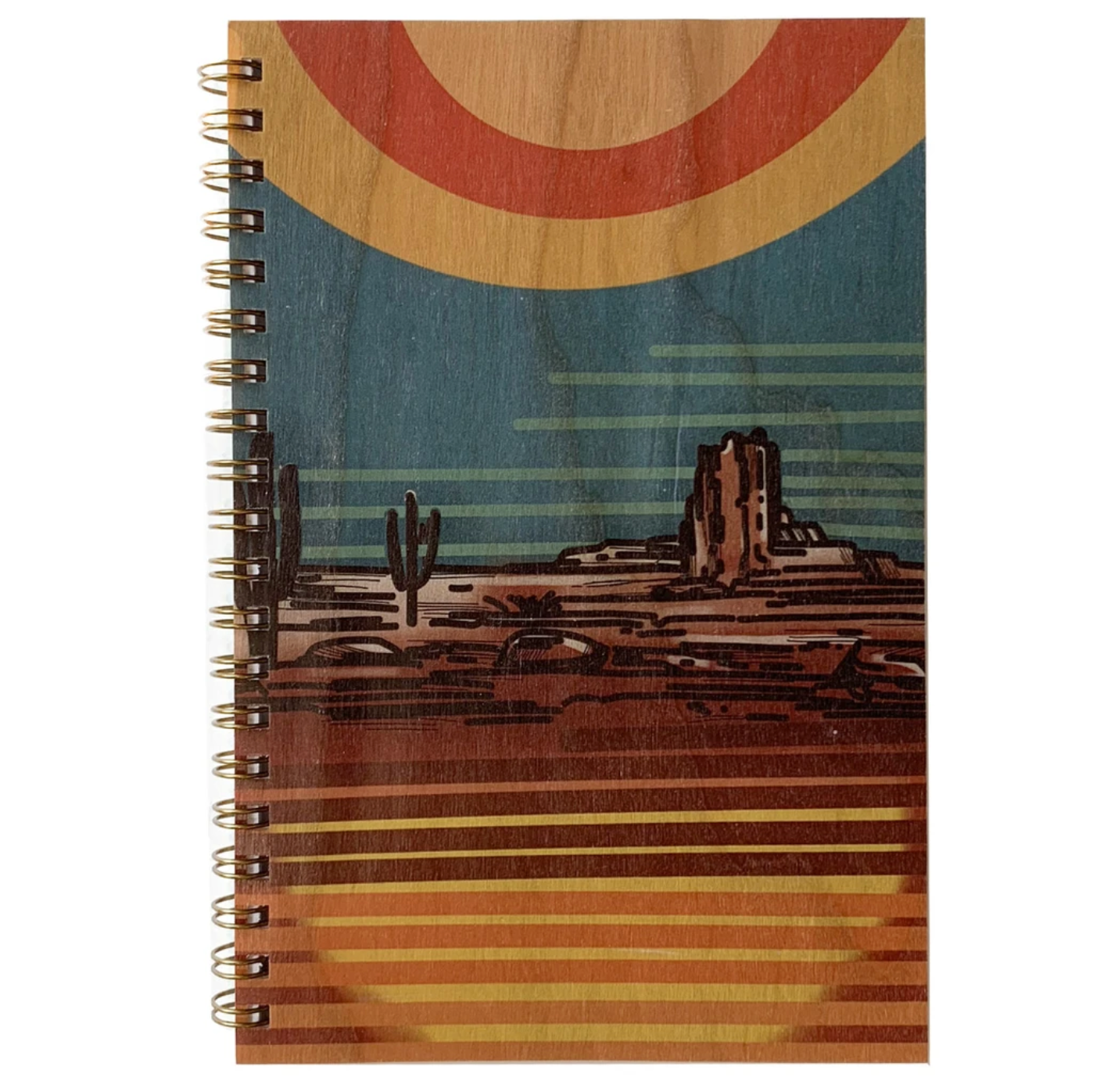 Spitfire Girl - Wood Notebook - Desert Sunset