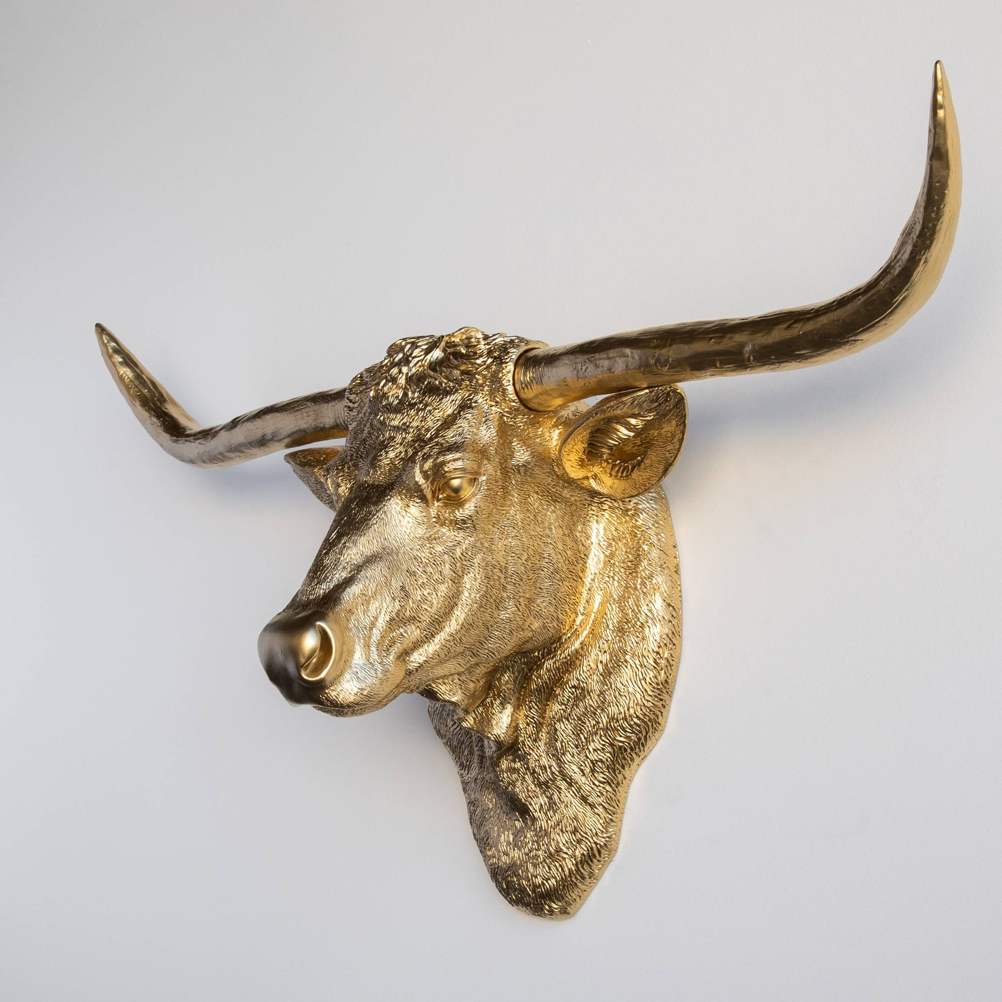 Near and Deer - Faux Texas Longhorn Head Wall Mount: Black/Gold