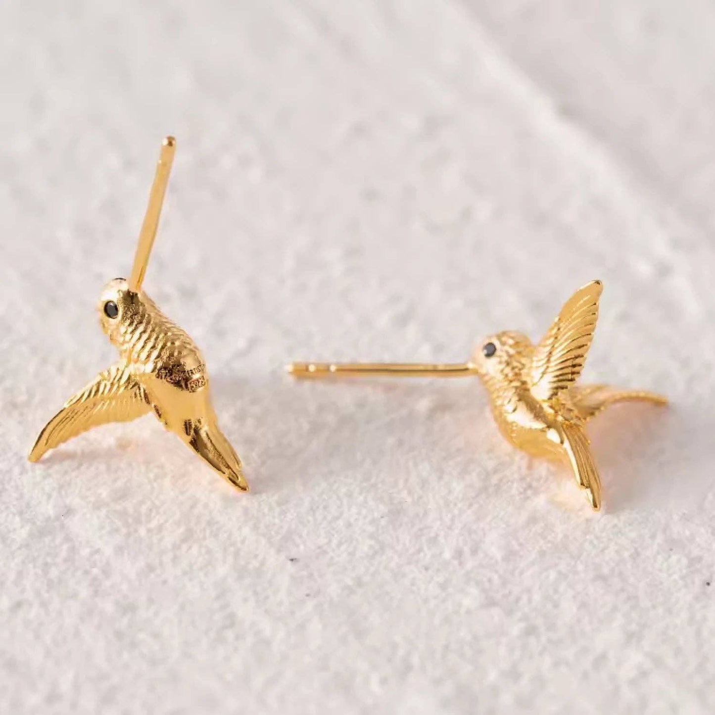 Hummingbird Earrings: Gold Vermeil